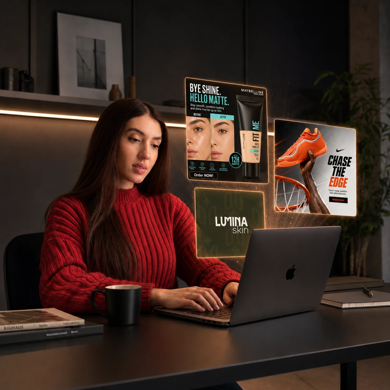 Adina creating advertising designs